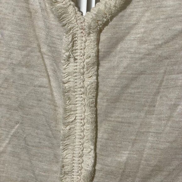 Daniel Rainn Shirt Women's Medium Cream V-Neckline Front Back Sleeveless Airy - Picture 8 of 8